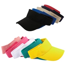 Custom Logo Sun Visor Hat Adjustable Outdoor Sports Cap Summer UV Protection Golf Tennis Running Beach Travel Visor Cap