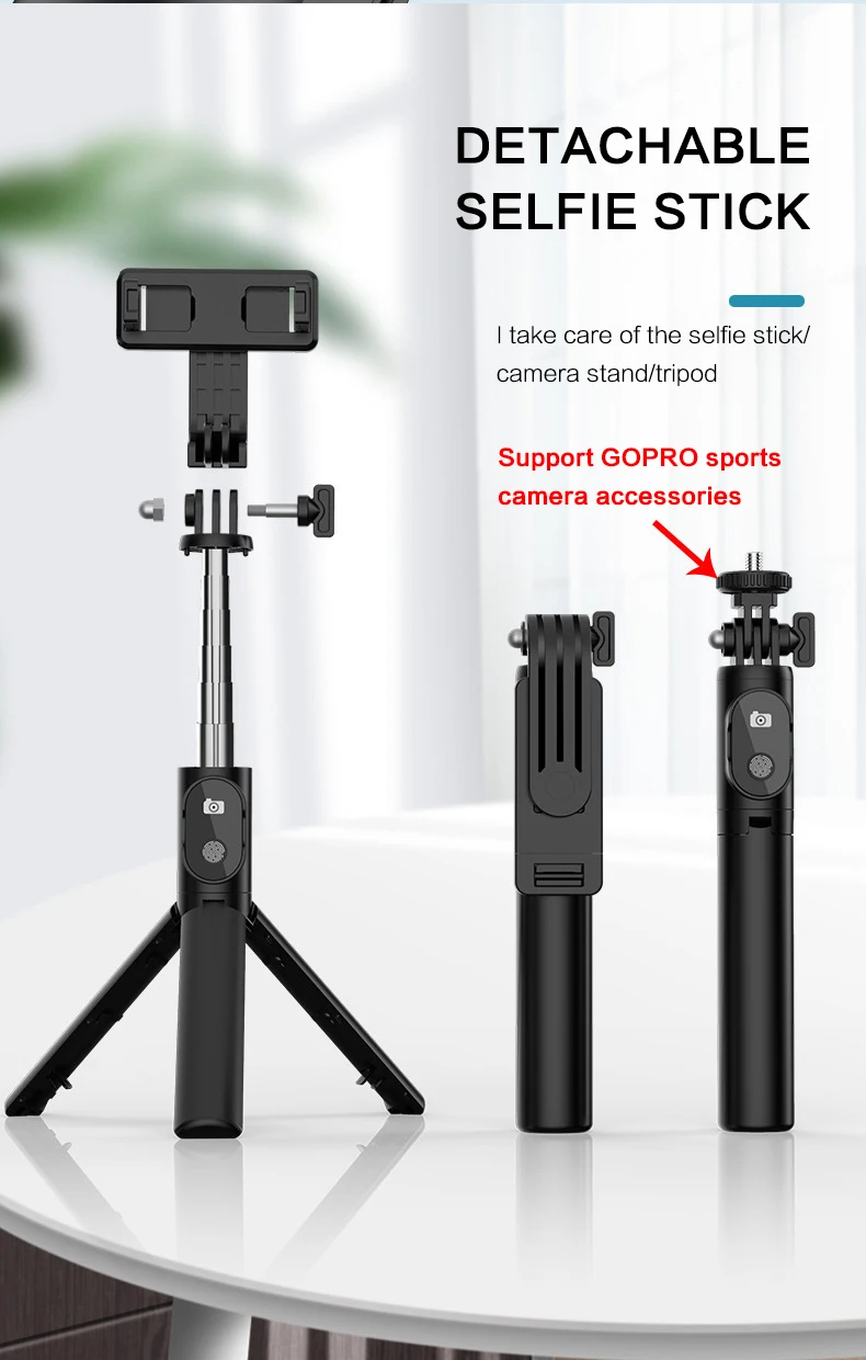 Multifunction P20s Foldable Extendable Selfie Stick Phone Holder Stand