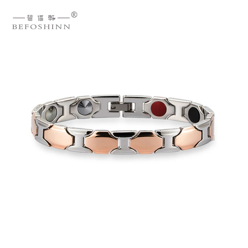 Высокое качество энергии био здоровье Магнитный целебный браслет позолоченные ювелирные изделия для мужчин