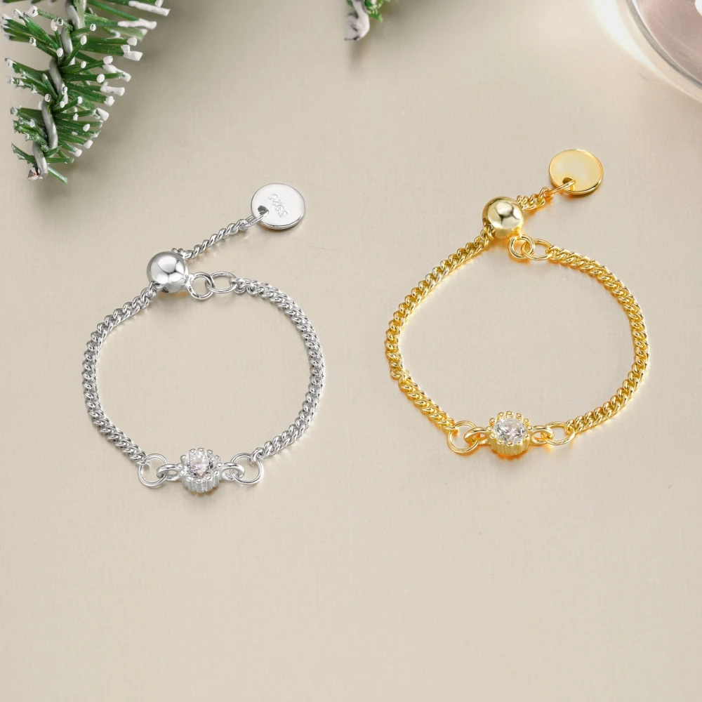 KAKODIY Unique Personalized Design Beautiful Rhodium 18K Gold Plated 925 Sterling Silver Chain 5A Zirconia Christmas Jewelry Ring detail 2
