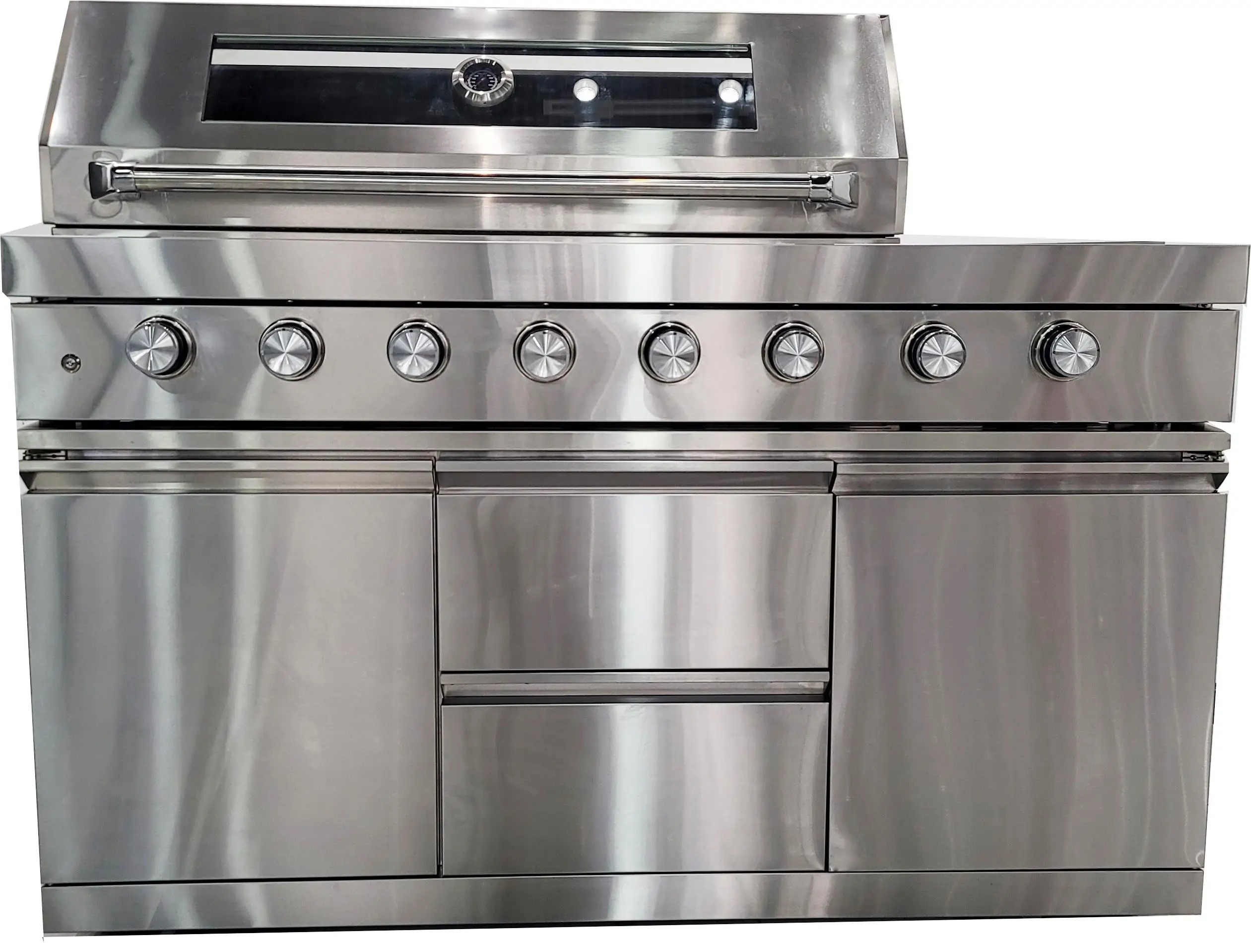 Stainless Steel Outdoor Kitchen 6 Burner Bbq With Infrared Back Burner