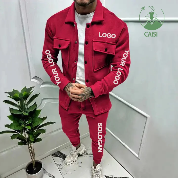 Men's Fall Winter Suede Jacket and Pants Set - Casual Two Piece