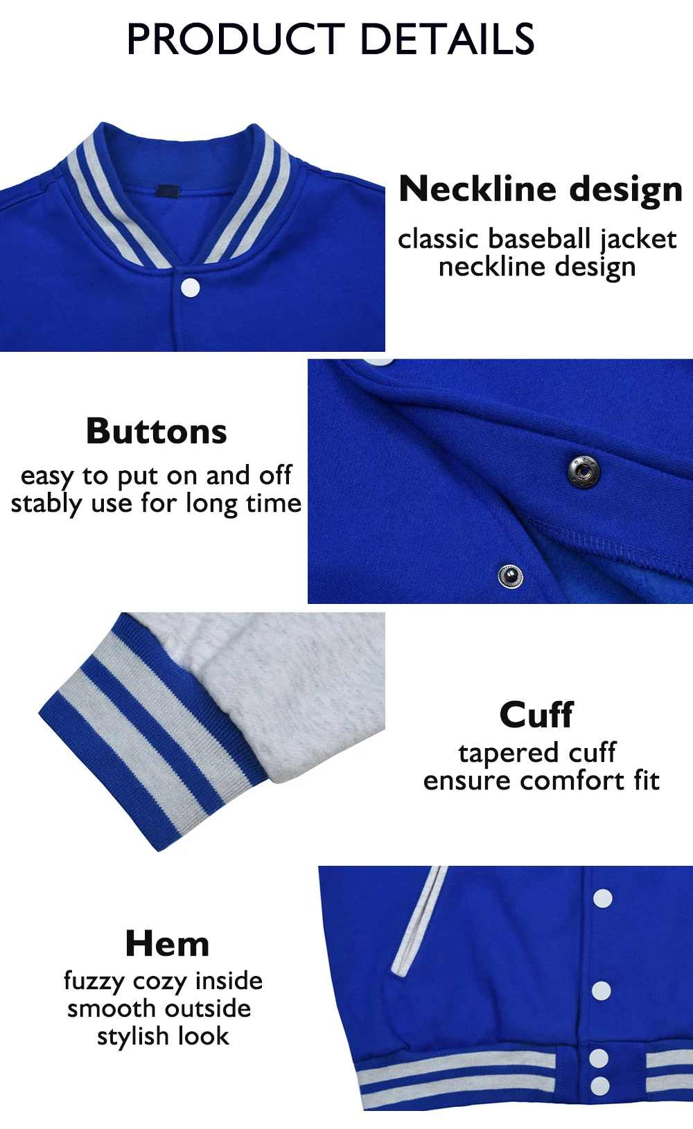 Custom Street Wear Logo Patches Baseball Jacket Truckers Letterman Base