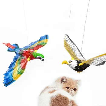 New Hot Simulation Bird Interactive Cat Toys Electric Hanging Eagle Flying Bird for Cat Teaser Play