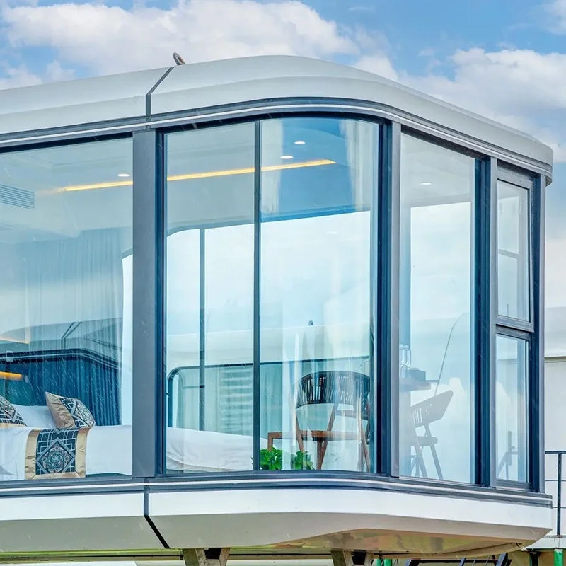 Luxury Modern Prefab House Convenient Space Capsule Cabin Mobile Homestay Tourism Container Prefab House Hotel Made Steel Glass