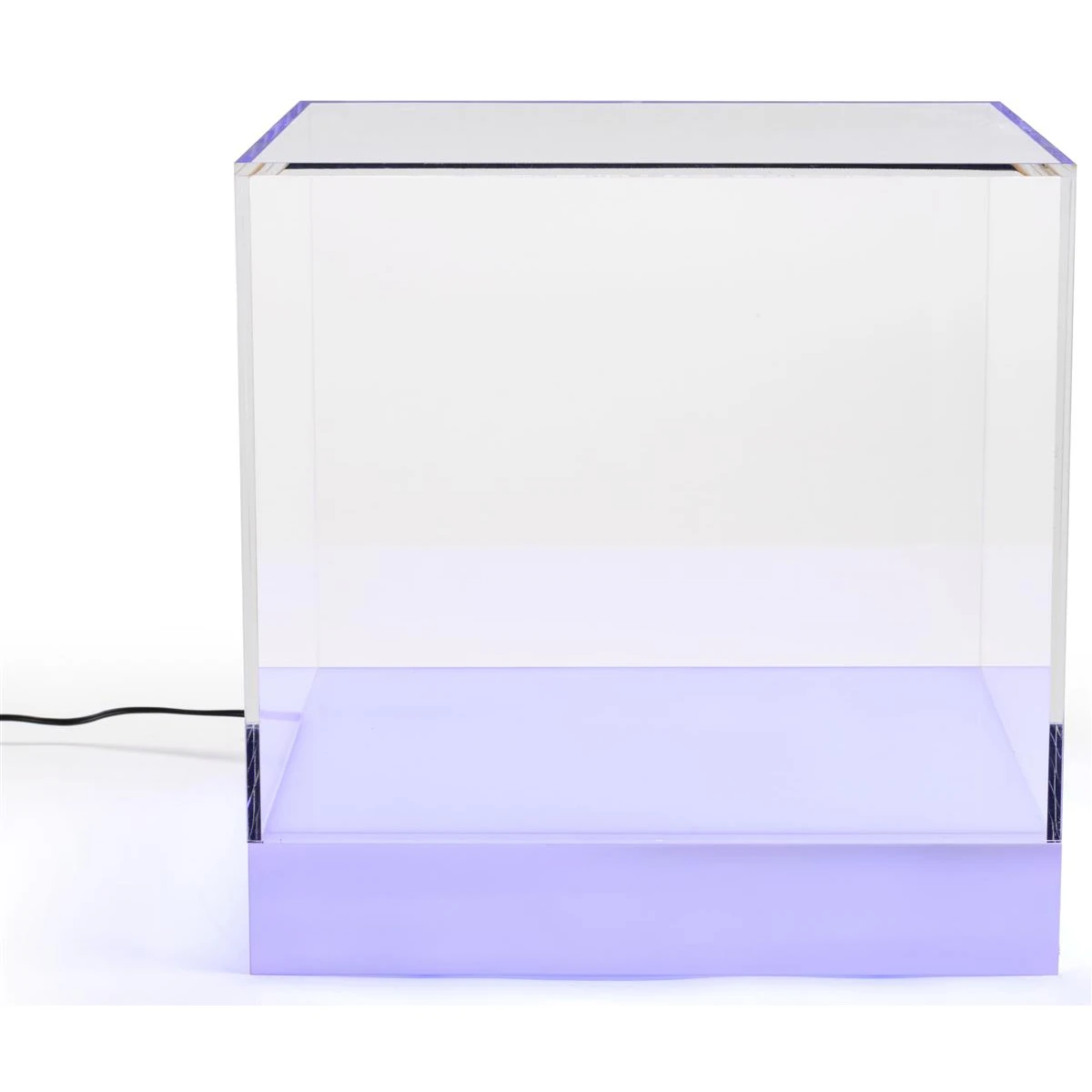 Countertop LED Lighted Large Display Showcase Acrylic Display Cube With Color-Changing Base