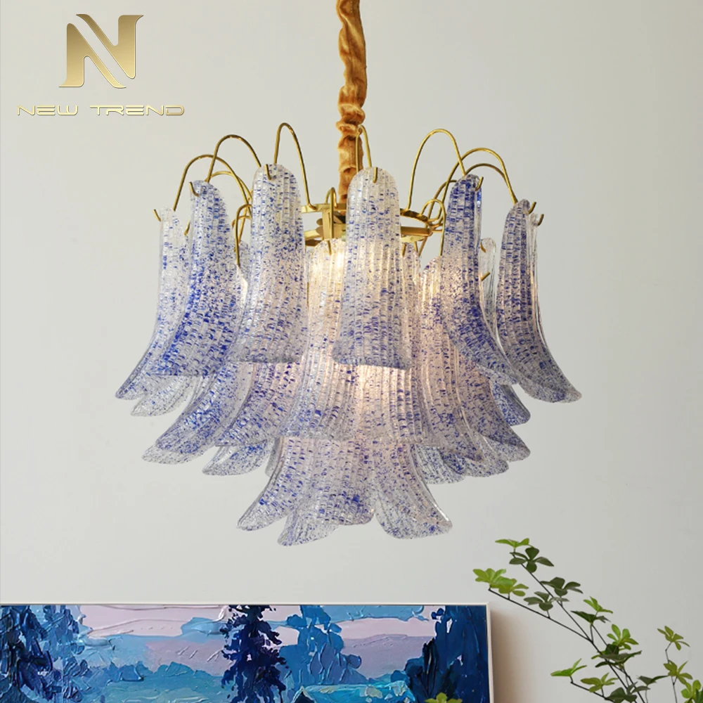 CPL-453 Custom French Vintage Murano Glass Chandelier – Colorful Art Pendant Light for Villa Loft & Living Room