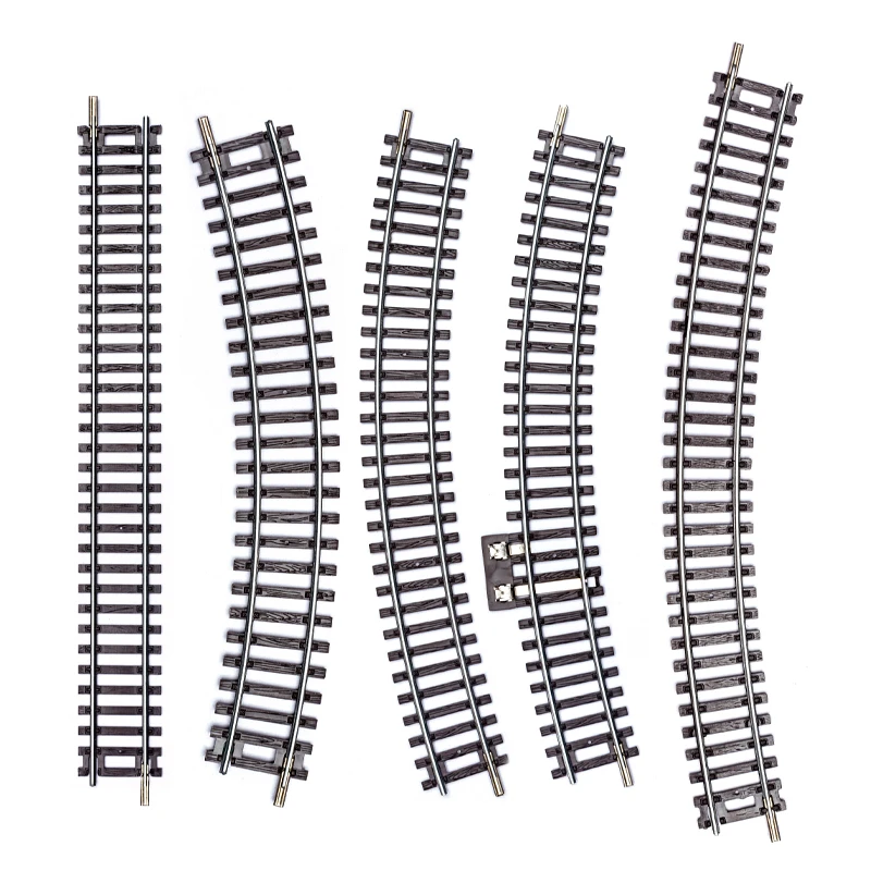 QS Customized Railway Toy 4PCS 1:87 HO Scale Simulation G1 Straight Bend Rail Model Miniature Train Track Toys for Kids Play