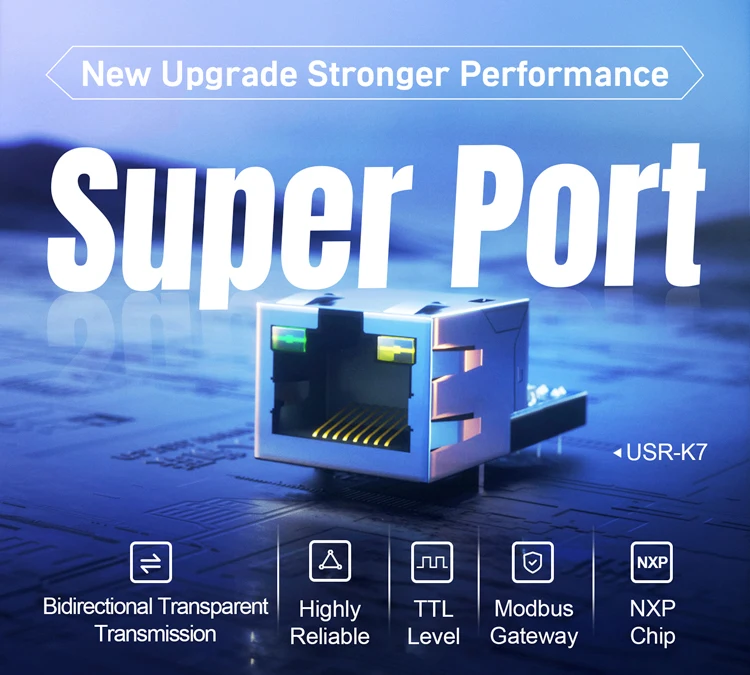(Price for 3 Piece) PUSR serial to Ethernet Module industrial super port Easy to Config NXP Cortex-M7 Modbus RTU to TCP USR-K7
