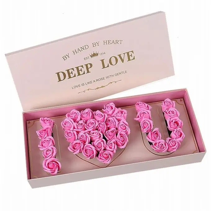 New Arrival Rectangular Paper Cardboard Rose Flower Packaging Gift Box ...