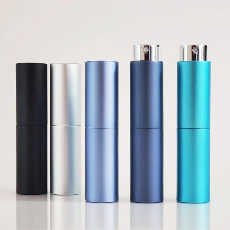 NEW Round White Marble Pattern Velvet Bag 8ml 10ml Aluminum Twist up Refillable Travel Perfume Atomizer