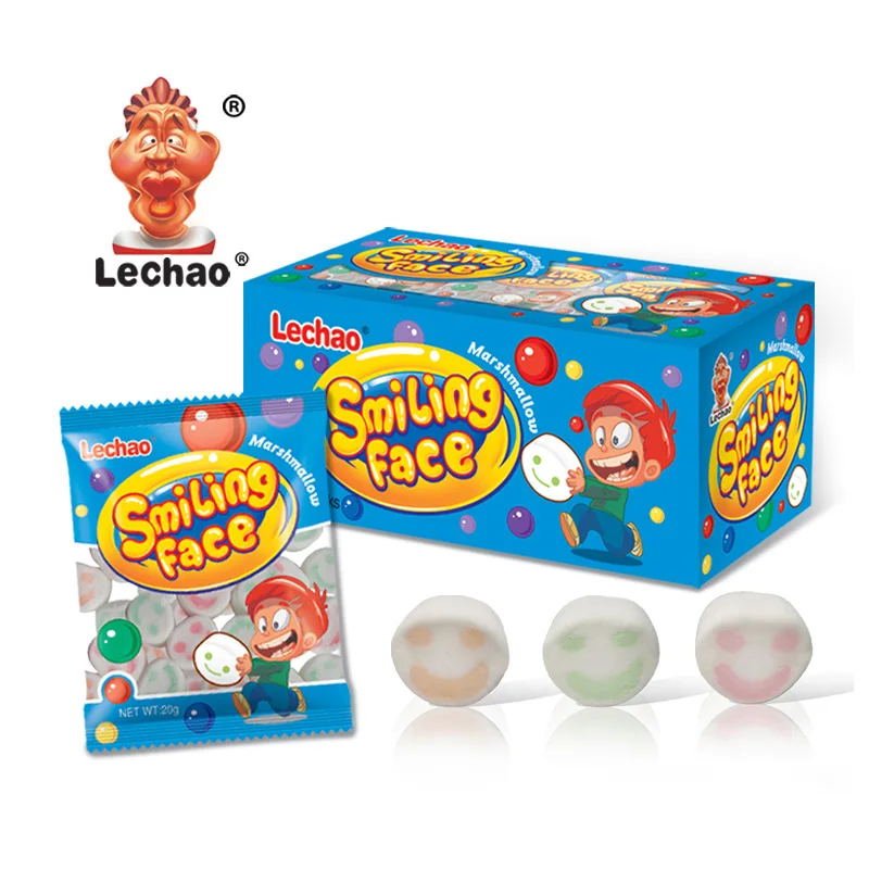 Free Sample Marshmallow Smile Face Wholesale Mini Halal Vanilla Marshmallow Halal Candy