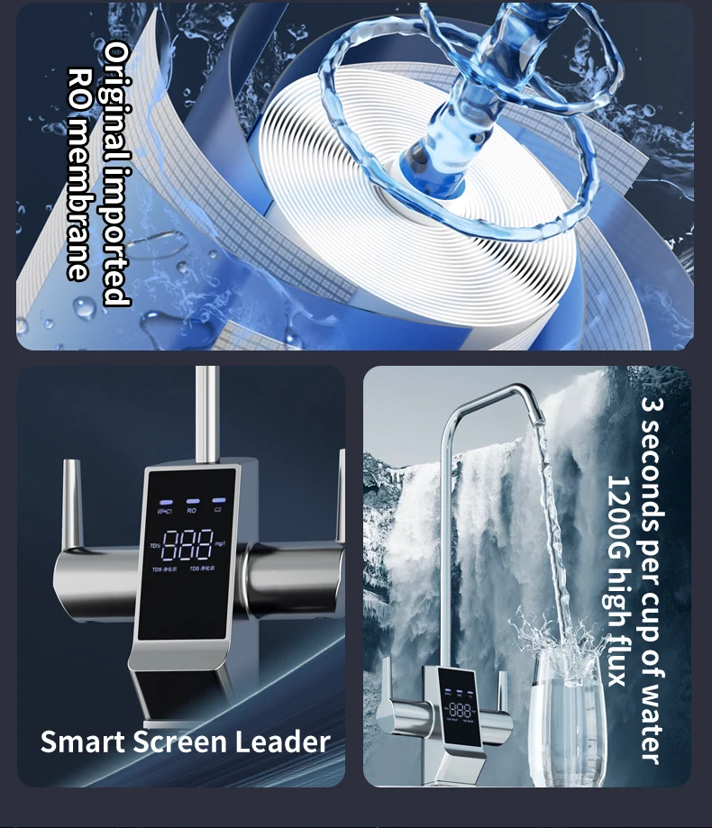 800G Reverse Osmosis Home Use Water Filter Life Reminder TDS Display Drinking Water Manufacturing Vendor