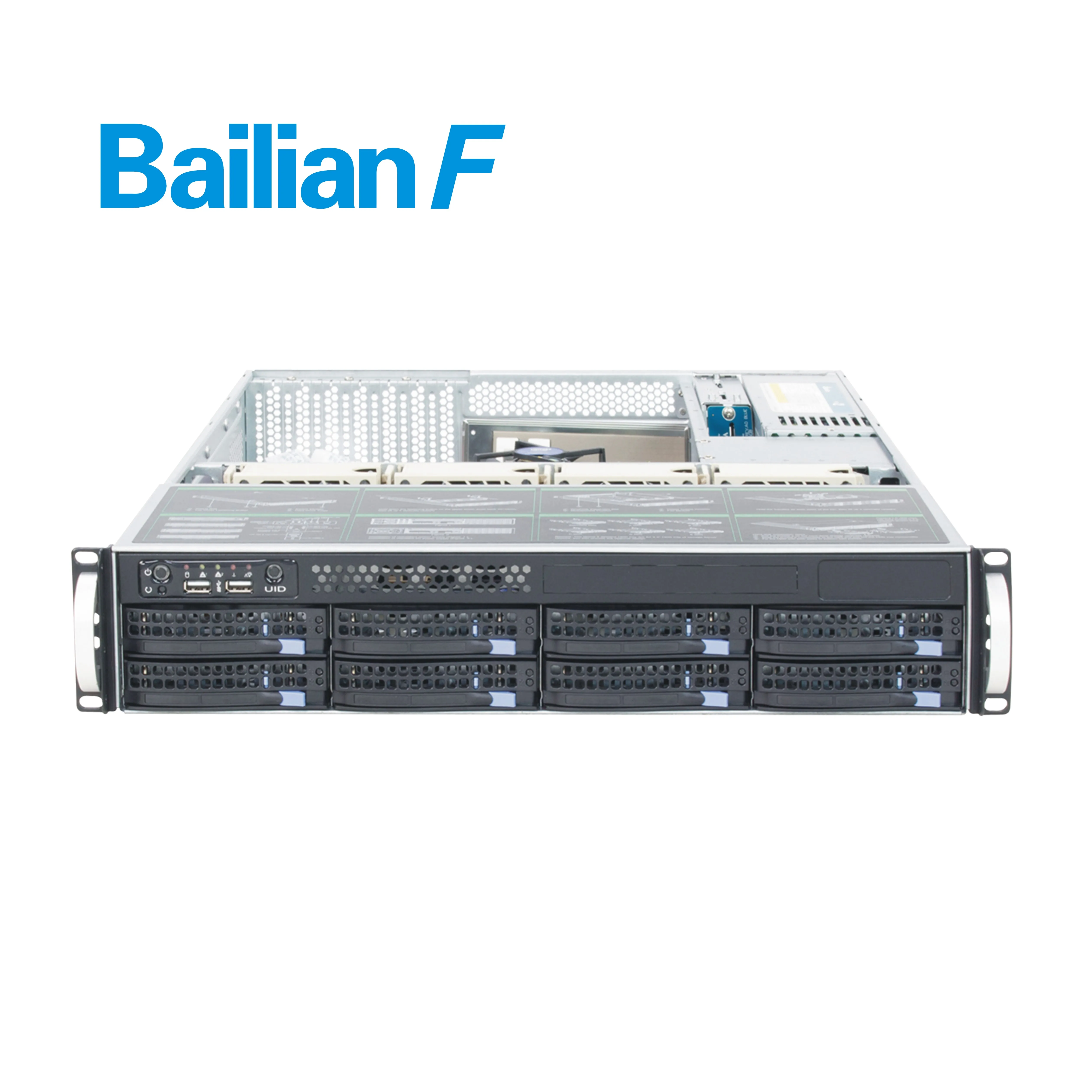 Customizable 2U Rack Server Chassis Low Price Mini ITX 8Bays 6GB SATA/6GB MINISAS/12GB MINISAS Backplane Hot Swap 12GB SATA/12GB