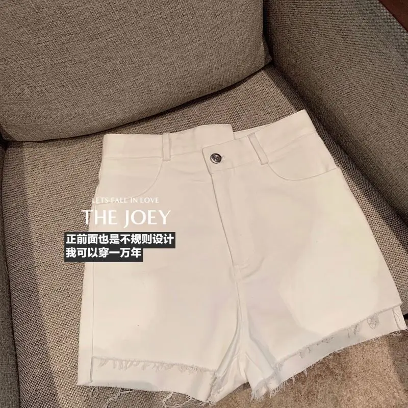 white lace up shorts