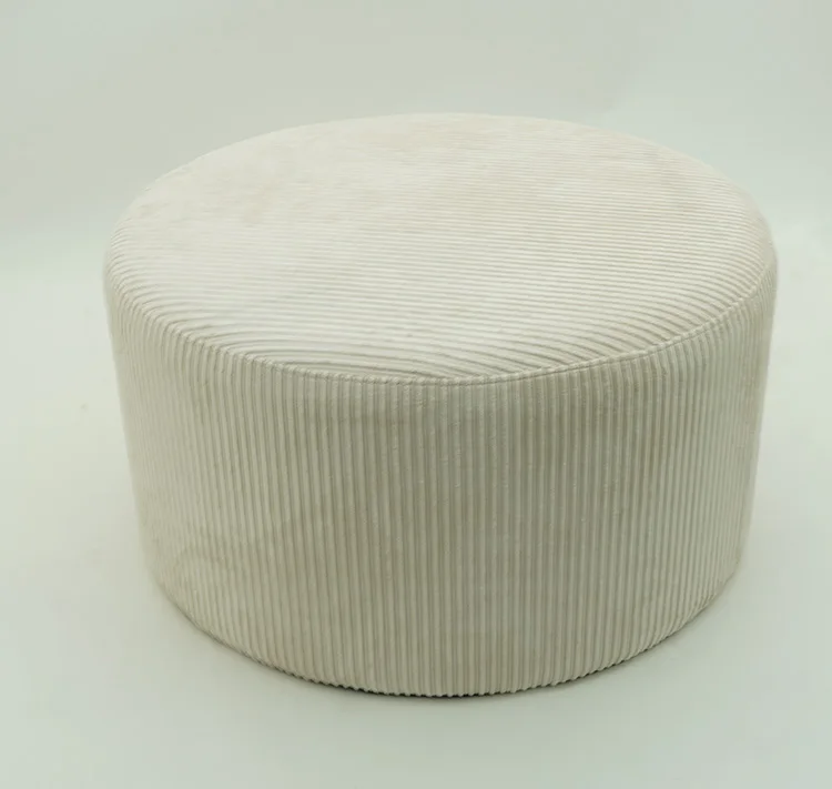 Hot Selling Modern Home Furniture Round Velvet Fabric Tufted Pouf Ottoman Stool Coffee Table Tuffed Ottoman