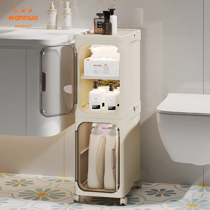 Wannuo Bathroom Narrow Cabinet Waterproof Multi-Layer Plastic Storage Drawers Large Capacity Bathroom Storage Drawers