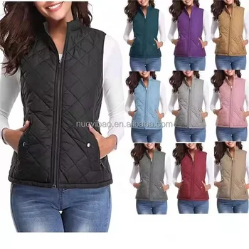 wholesale warm shiny sliver padded women winter bubble waistcoat warm vest