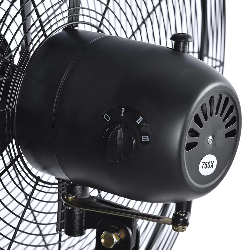 High-Speed 30-Inch Industrial Electric Fans Big Size Black Floor Pedestal Stand 3-Speed Switch Workshop Workshop Usage Metal