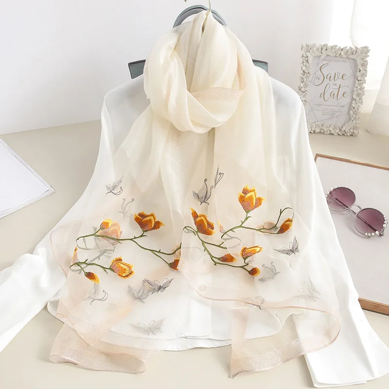 2022 New Pure Silk Wool Scarf Women's Air Conditioning Shawl