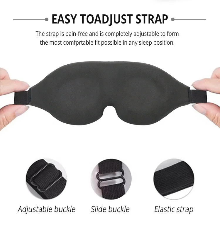 Custom Sleep Eye Mask High Quality 3D Contoured Slow Rebound Eyemask for Sleeping Travel Eye Cover Set