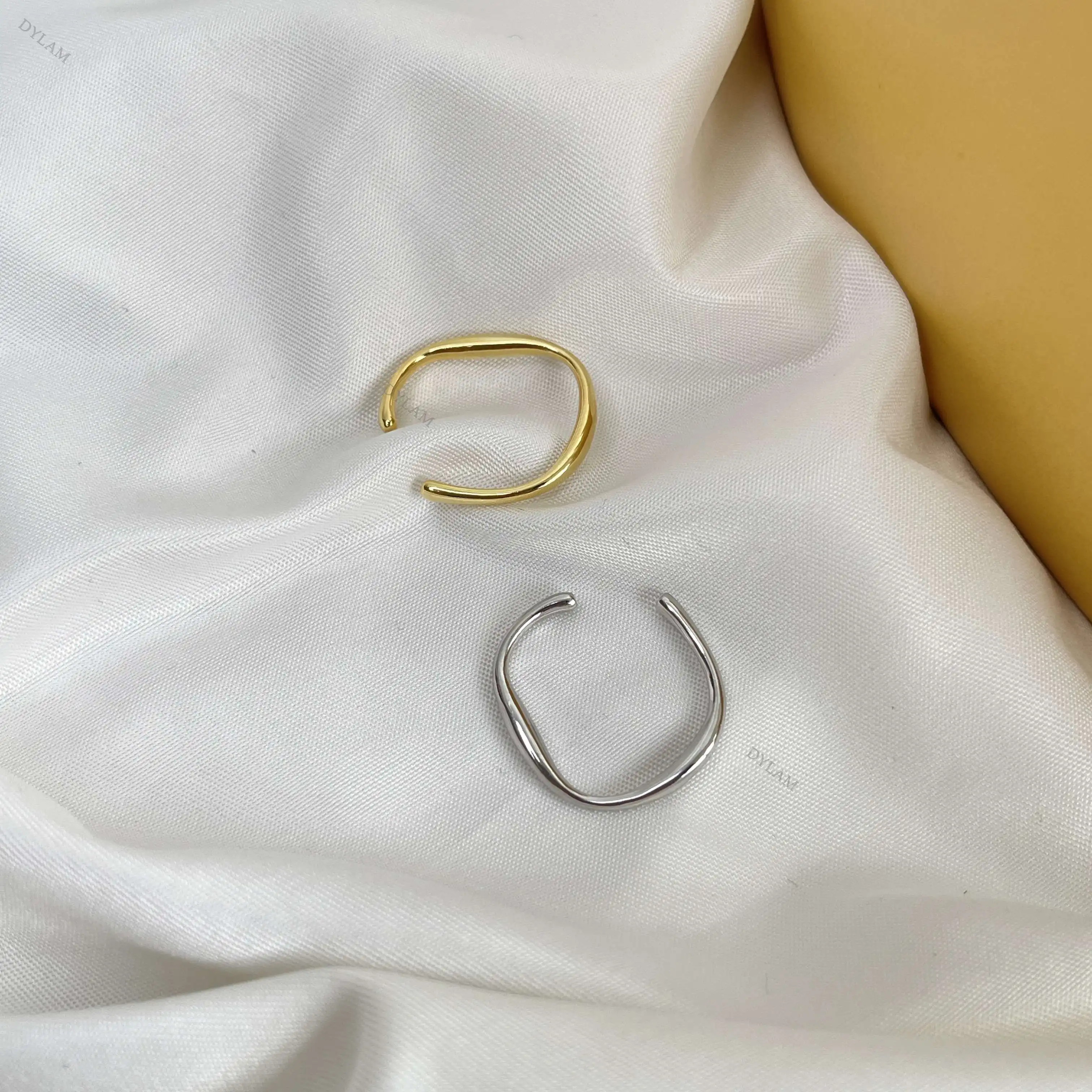 KAKODIY Simple Design Jewelry 2 Color Opening Minimal Korean 925 Sterling Silver Ring Index Smooth Adjustable Ring detail 3