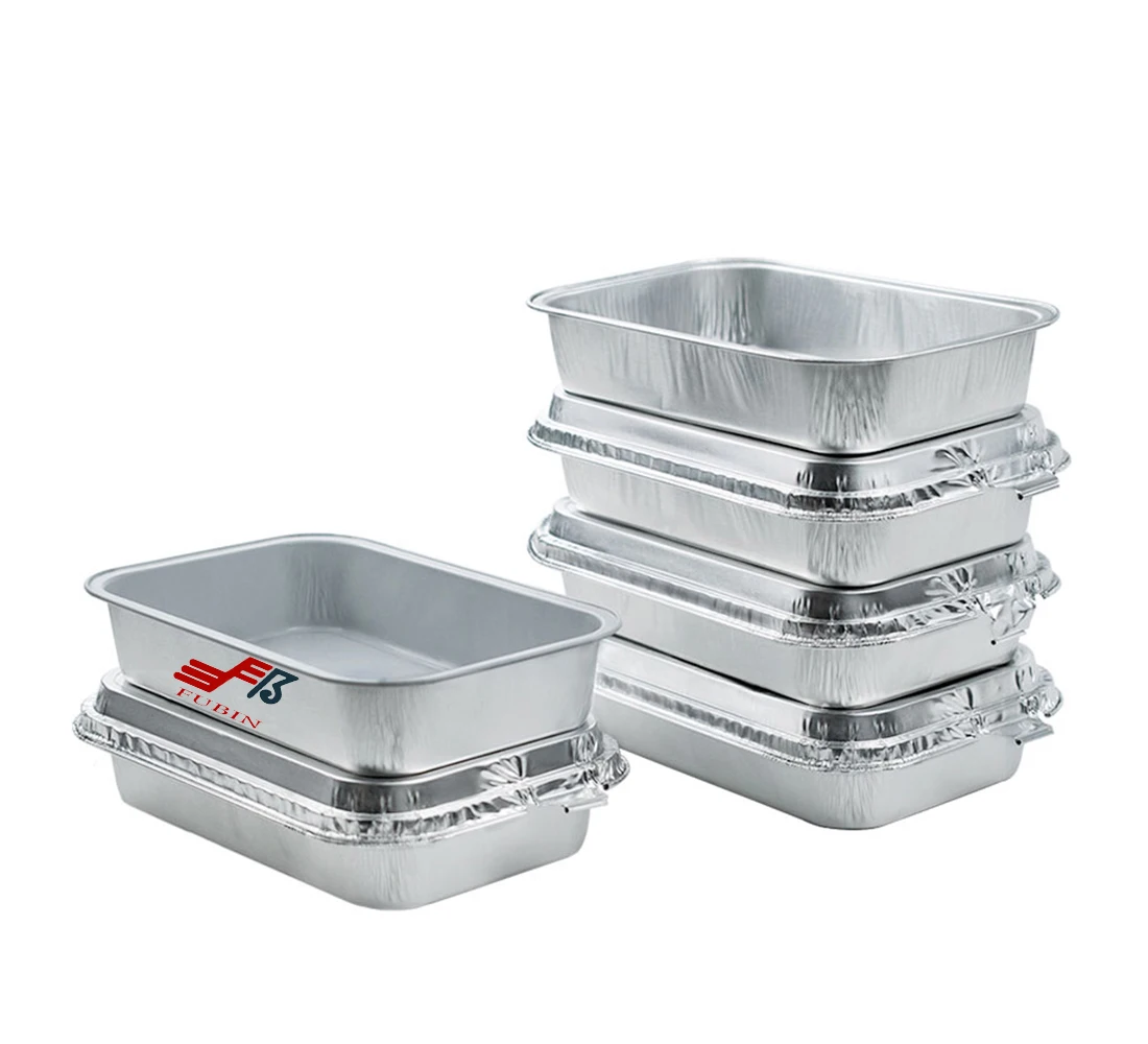 Airline Rectangular 8011 Alu Foil Disposable Aluminum Pans Heat