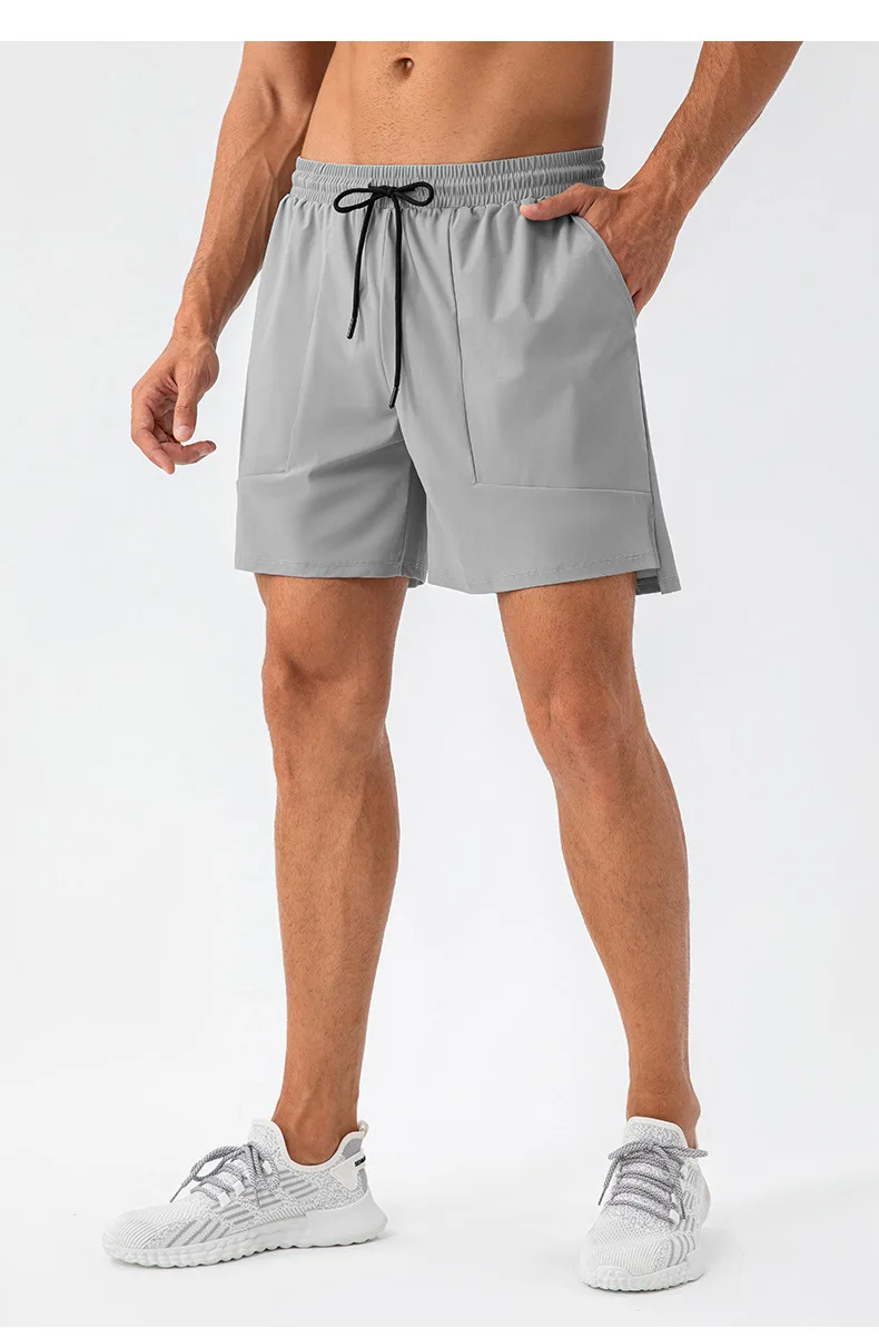 Pantaloncini sportivi da palestra per uomo, personalizzati, ad asciugatura rapida, in nylon, spandex, allenamento per corsa, atletico, tasche ad anello per asciugamano Fiess424_voghion.com