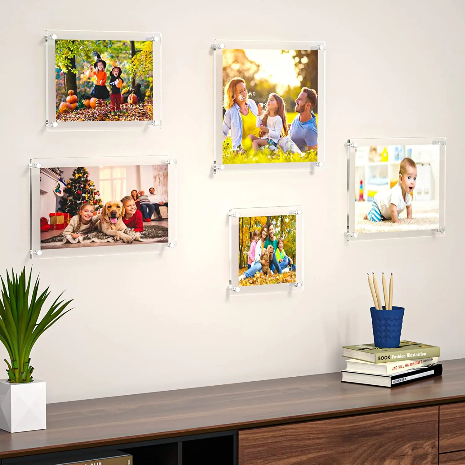 Custom Wall Mounted Perspex Hanging Photo Frame Clear Acrylic Wall ...