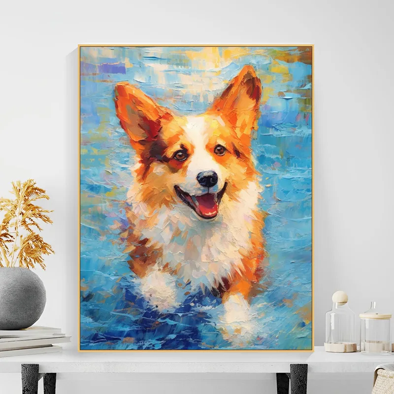 犬　絵 数字で描くDIY動物コーギー犬ゴールデンレトリバー犬数字で描く