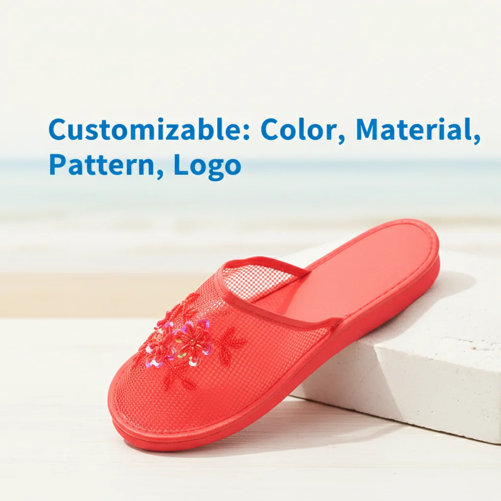 Bosirui New Style Latest Slip on Shoes Eva Women Designer Mesh Slippers Home Summer Silk Home Foam Chinese Mesh slippers
