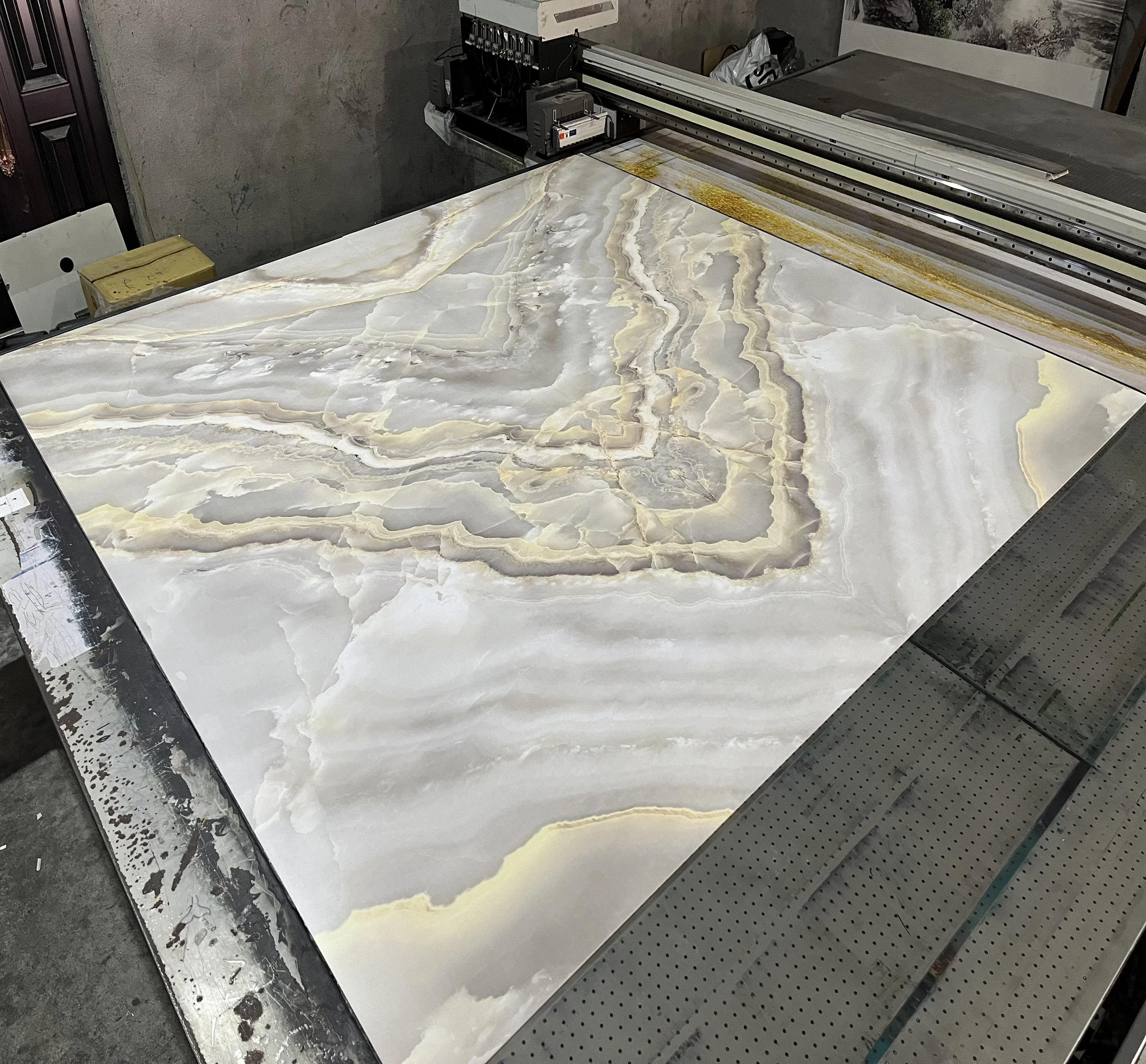 High Glossy 3d Printing Color Symmetrical Pattern Easy Installation Uv Wall Panel Pvc Marble Sheet for Indoor Decoration