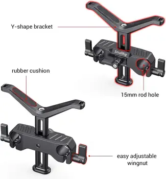 SmallRig Universal Lens Support with 15mm LWS Rod Clamp for Diameter 50mm to 140mm Lenses - BSL2681 detail image