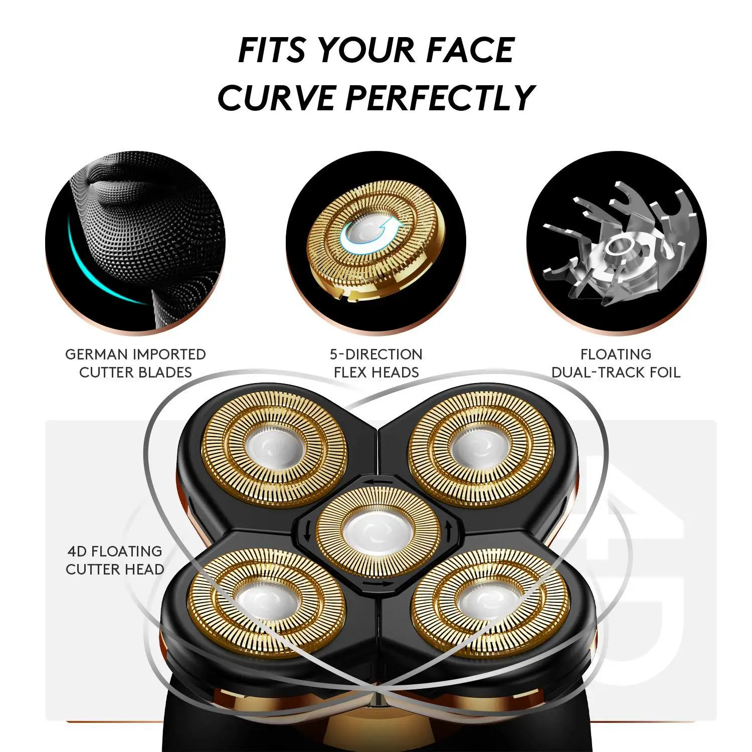 Male Portable Mini Men Electric Face Waterproof Rotating Shavers Razors