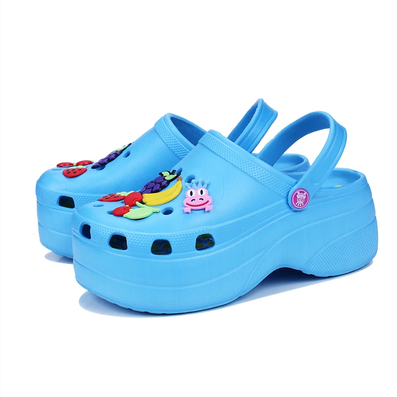 Садовая обувь с полузатянутой платформой, садовая обувь, камуфляжные сандалии с индивидуальным логотипом, белые сетчатые сабо из ЭВА