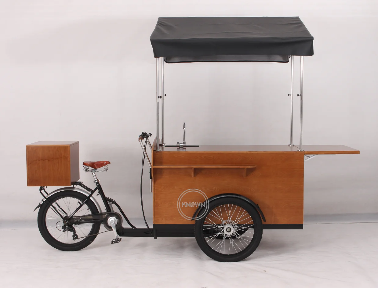 Fashion Coffee Vending Bikes Mobile Shop Electric Tricycle Ice Cream Hot  Dogs Three Wheel Adult Cargo Bike Bicycle