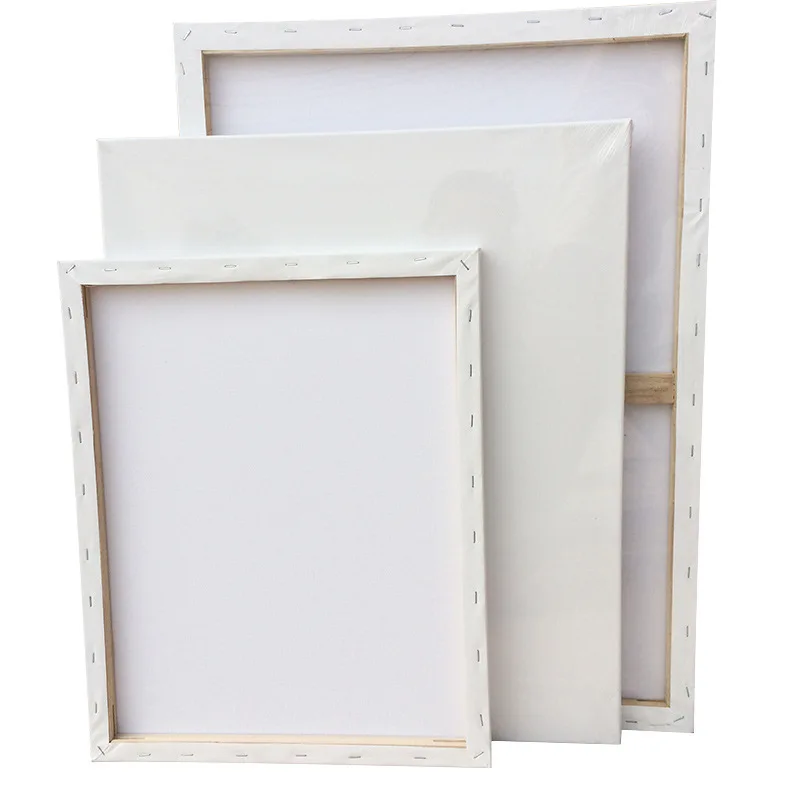 YIhuale 100% pure cotton fine grain artist oil stretched painting canvas wooden frame 16 type of size