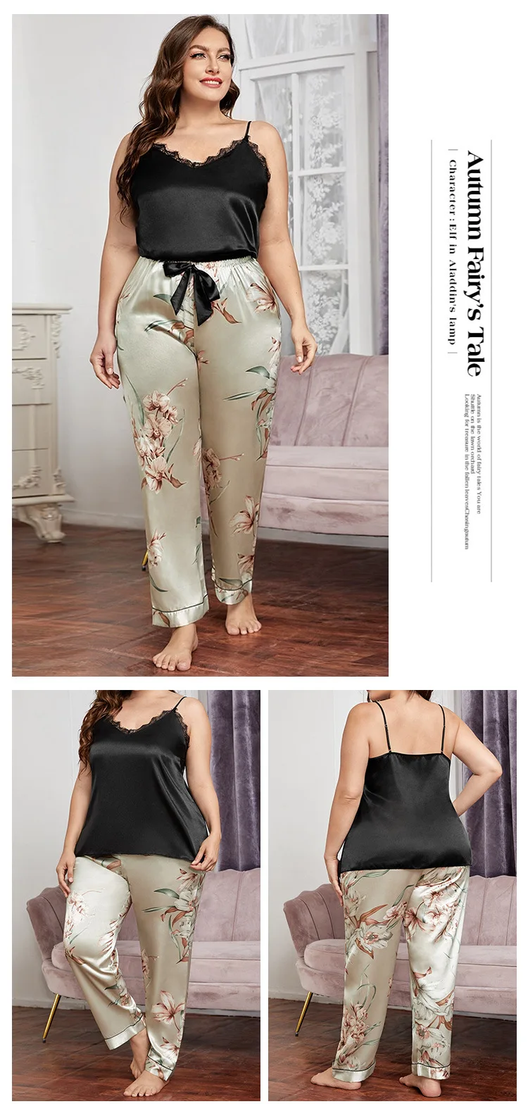Wholesale Luxury Silk Satin Pajamas for Women Set Plus Size Pyjama Frau ...