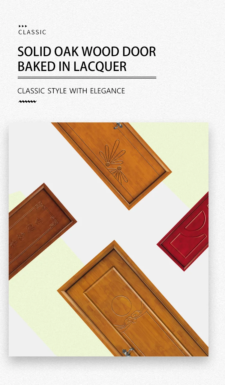 Factory direct sales paint door oak solid wood paint door classic Chinese style indoor door