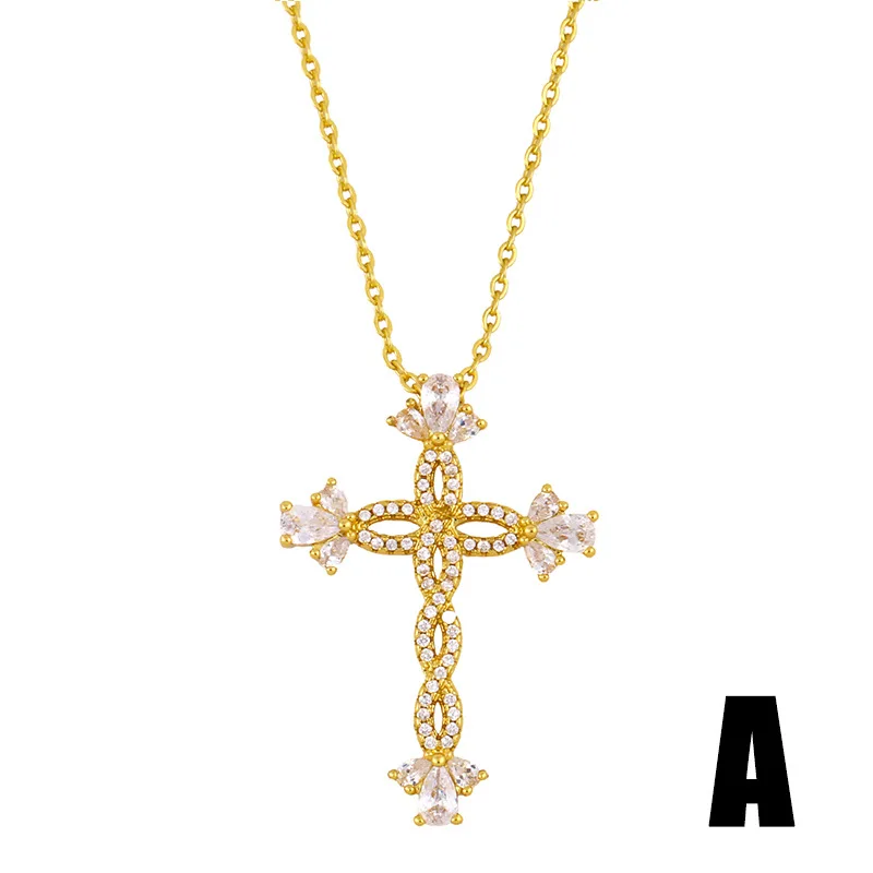 Exquisite Bling Cz Zircon Cross Pendant 