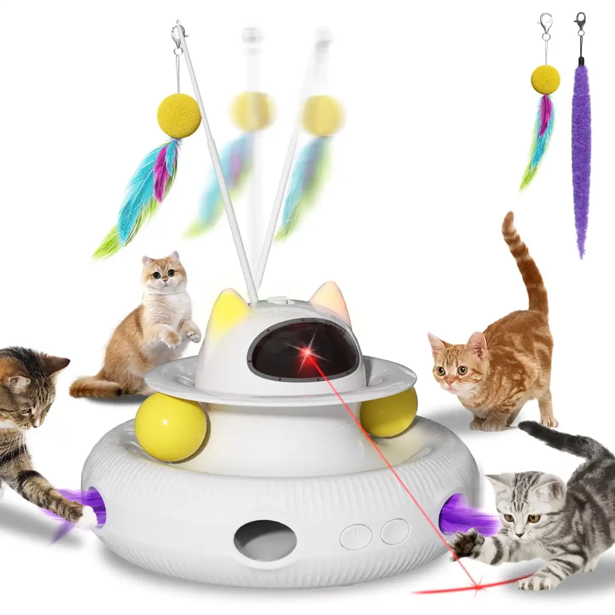 Pet Nano Robotic Cat Toy Interactive Motorized Cat Toy: Nano