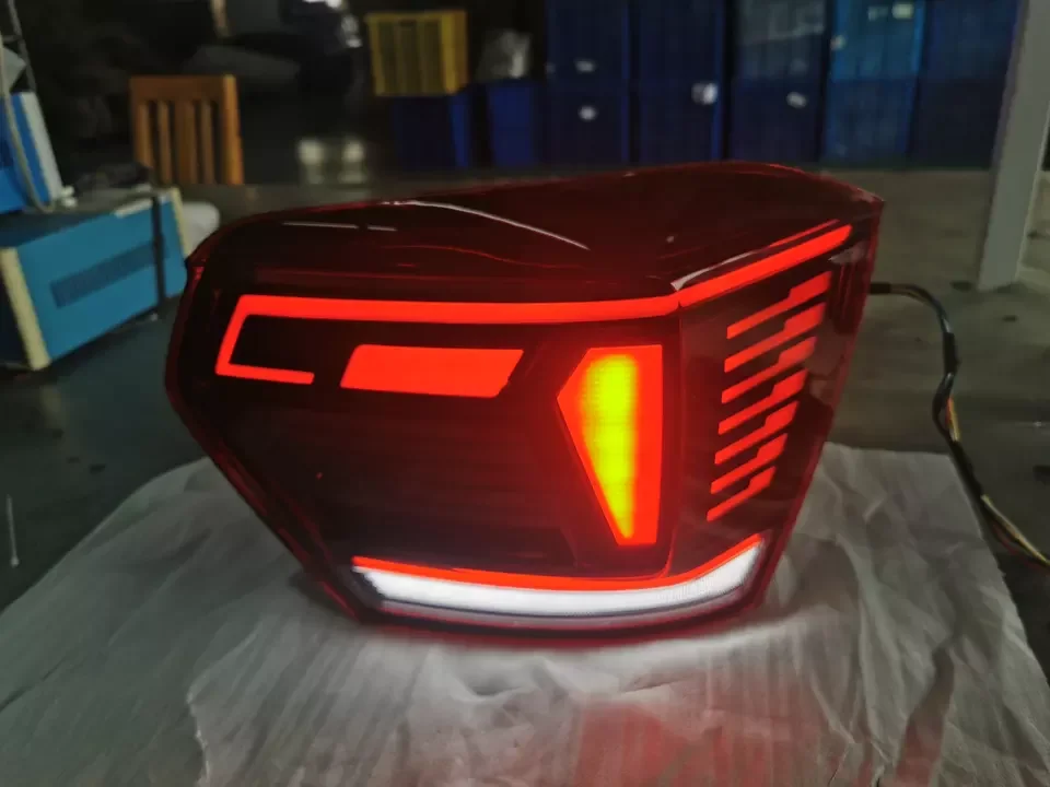 VW Polo Tail Lights 2019-2022 GTI LED Tail Lamp DRL Dynamic Turn Signal Brake Reverse Light