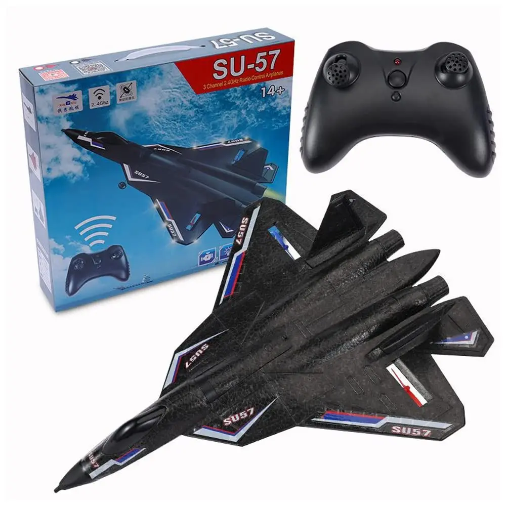 SU57 Model Unbreakable Radio Controlled Warplane Flugzeug Fixed Wing Foam Glider RC Plane Hand Throwing With Charger Included