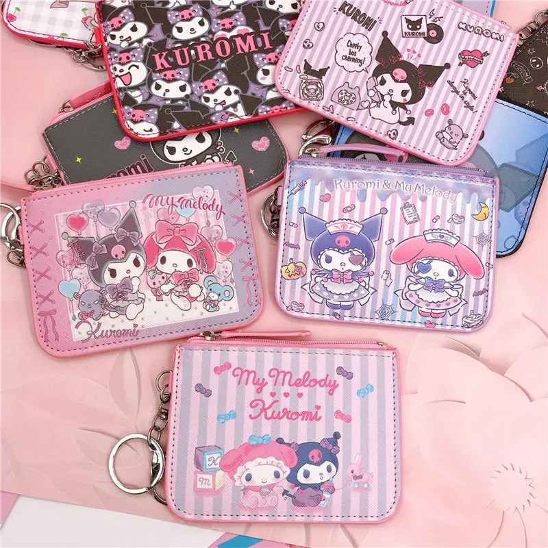  My Melody Kuromi Wallet,Cute Cartoon Small Short Wallet,Ladies  Girls Card package Purses,Women Money Bag Trifold Wallet : Clothing, Shoes  & Jewelry