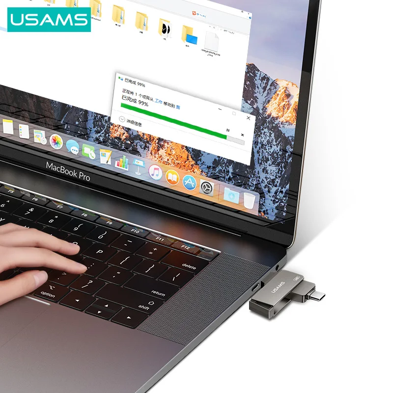 USAMS Usb Flash Drives Bulk Cheap 16gb 32gb 64gb 126gb Pet Flash Drive Type c Otg Flash Drive