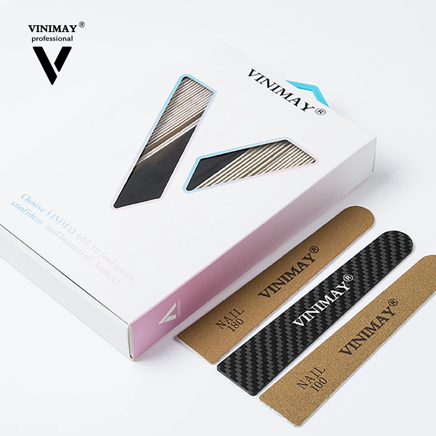 Vinimay Kollefiberplatta Utbytbar nagelfil förpackat set 20+20st nagelfilar 100/180 kornighet med emeripapper