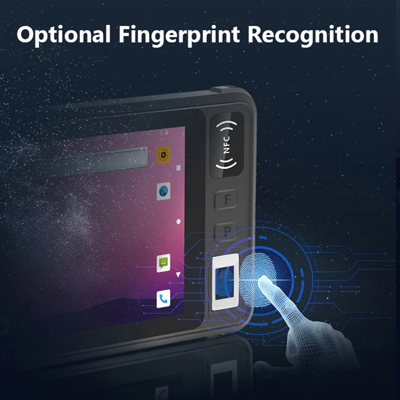 8 Inch IP67 Handheld Tablet RFID QR Code 2D Scanner NFC Reader Rugged Tablet 1000 Nits