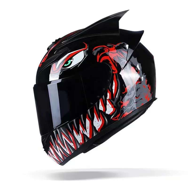 four seasons motorcycle racing helmets Full Face Helmet, Dual Visor Full Face Helmet, DOT Approved for Adult Unisex Youth, Moped Street Cycling Cruiser Scooter Moped Crash Helmet -A-Small(55-56) : Automotive level features and everyday reliability Mountain bike full face helmet