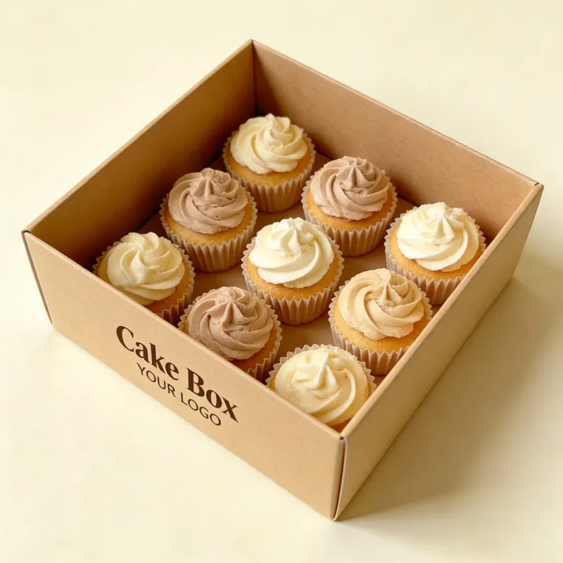 Custom logo Dessert Pastry Bakery Packaging Box Paper Cake Donuts Box with Windows Cupcake Box