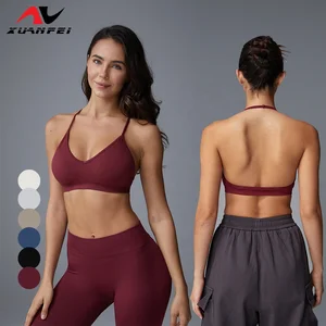 Custom Logo Seamless Yoga Sport Bra for Women Eco-Friendly High for Impact Fitness Cross Back Gym Workout Bra Sexy Style